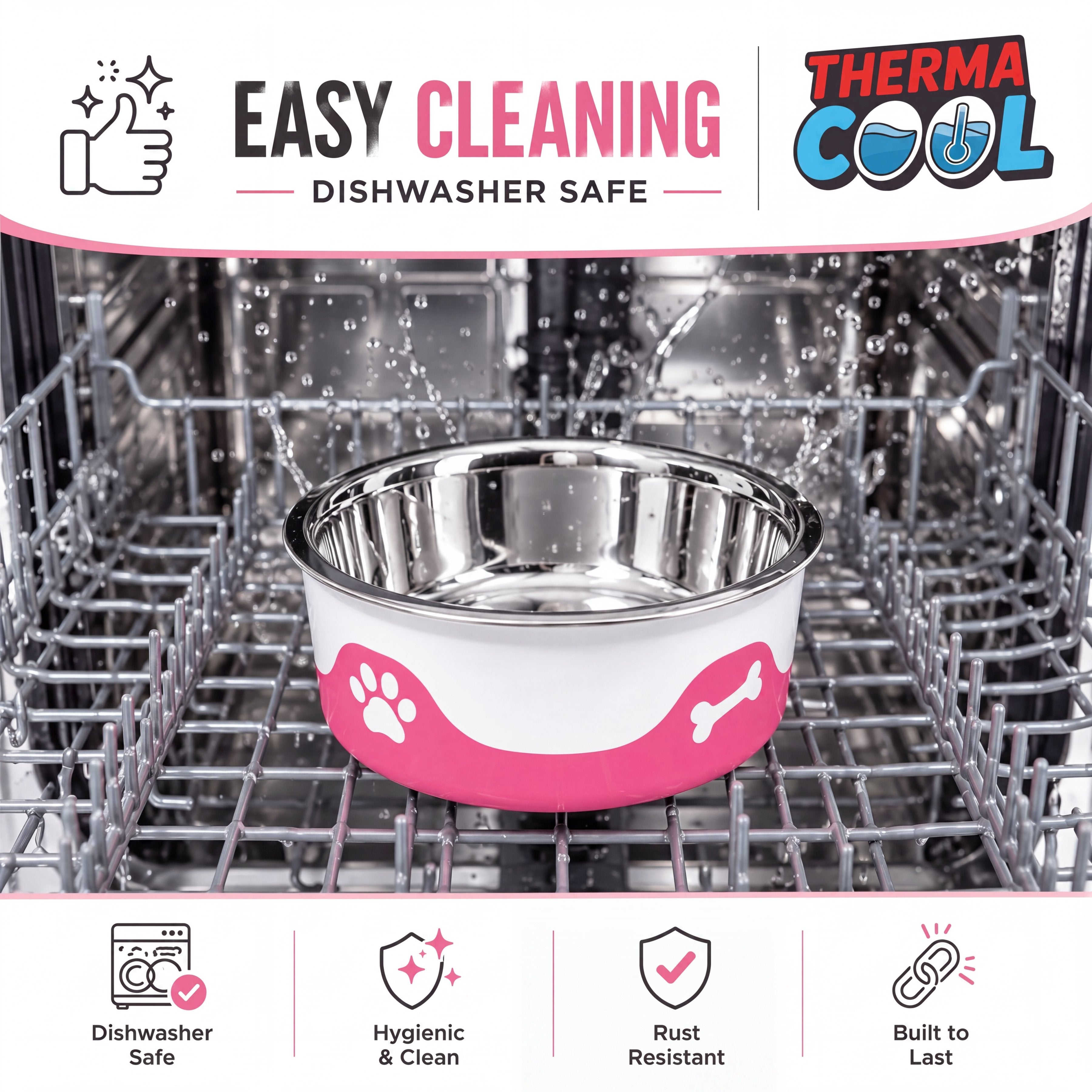 ThermaCool Dog Bowl - Hot Pink