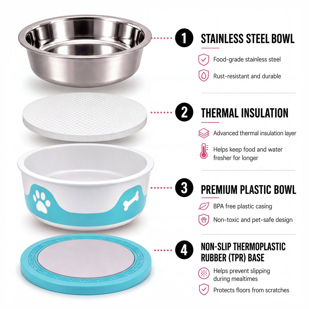 ThermaCool Dog Bowl - Azure Blue