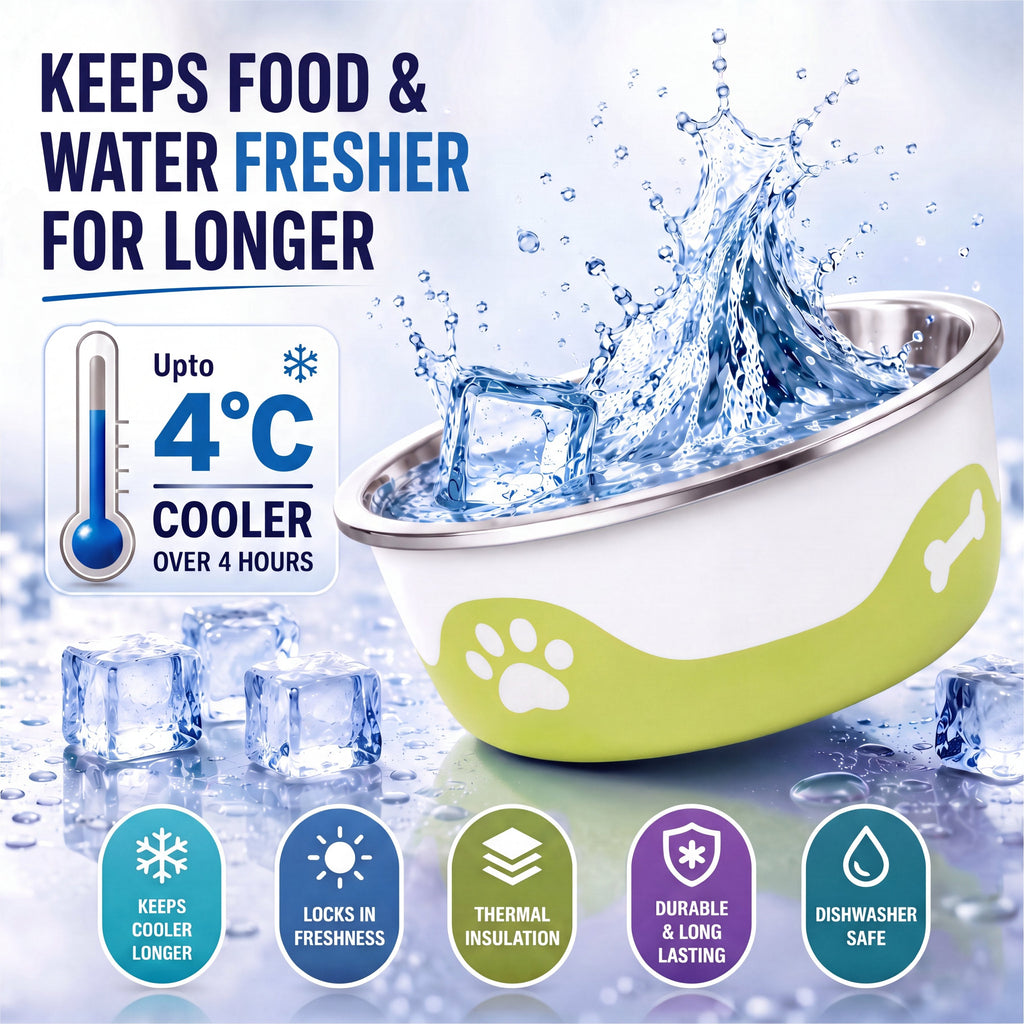 ThermaCool Dog Bowl - Olive Green