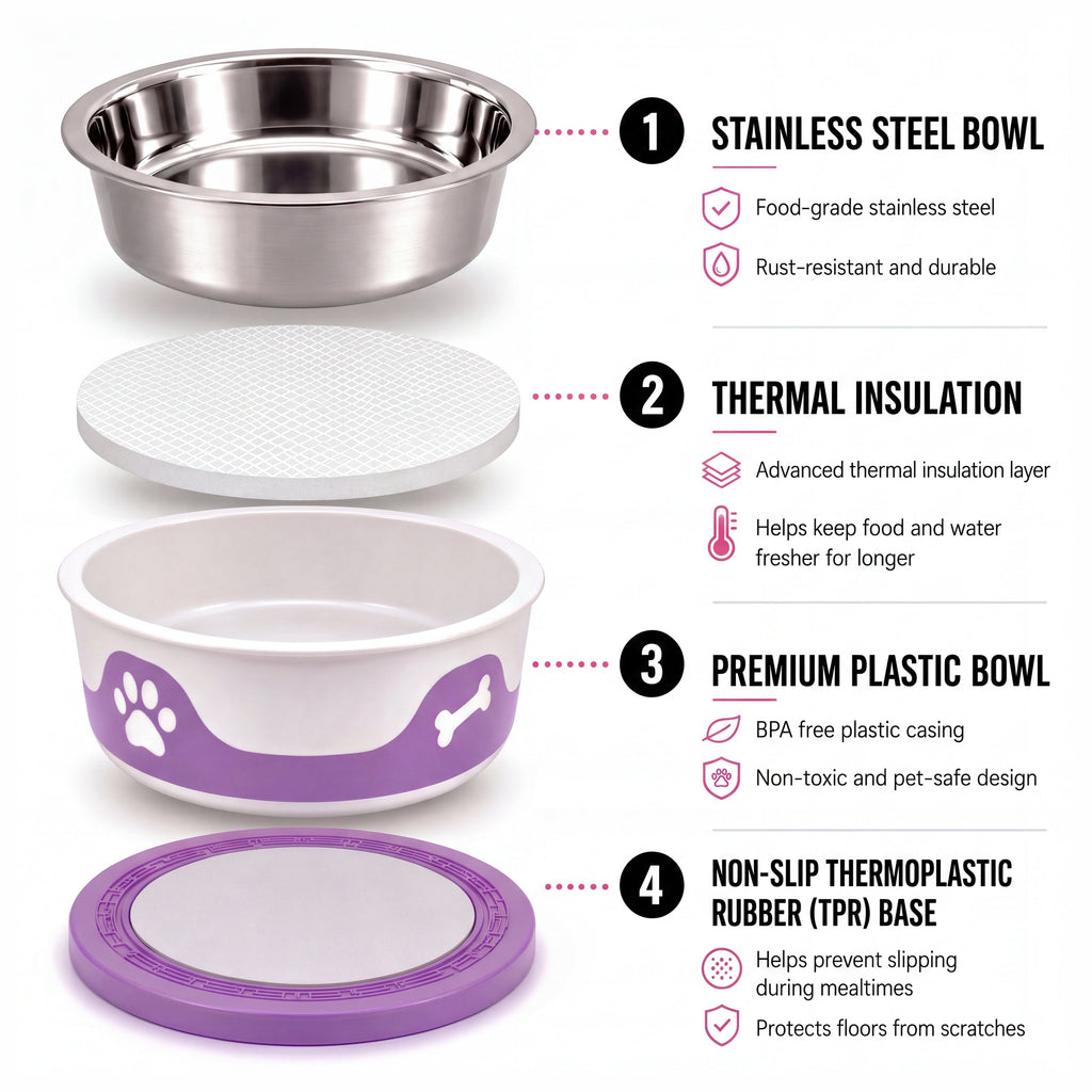 ThermaCool Dog Bowl - Grape