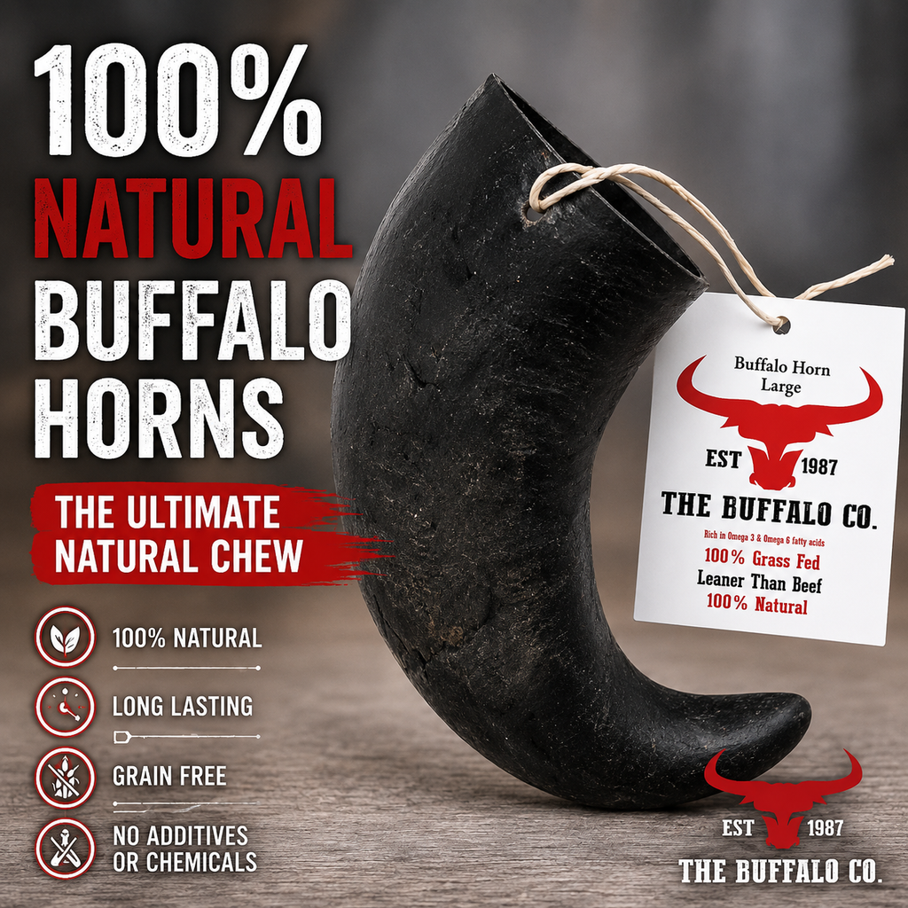 Buffalo Horn-Large (6-8 inch)-Dog Treats