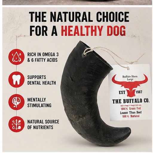 Buffalo Horn-Large (6-8 inch)-Dog Treats