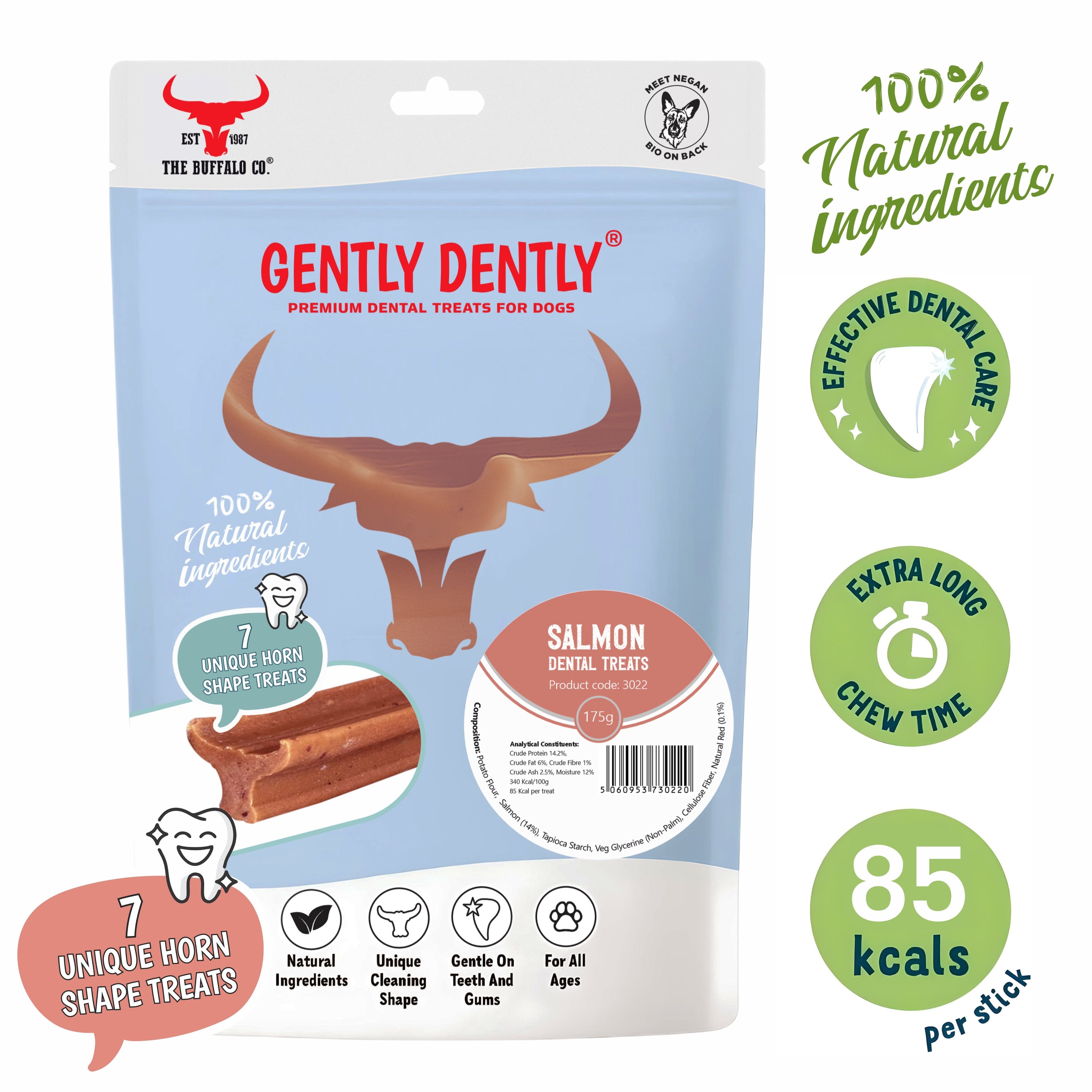 Gently Dently- Salmon Dental Treats for Dogs 175g