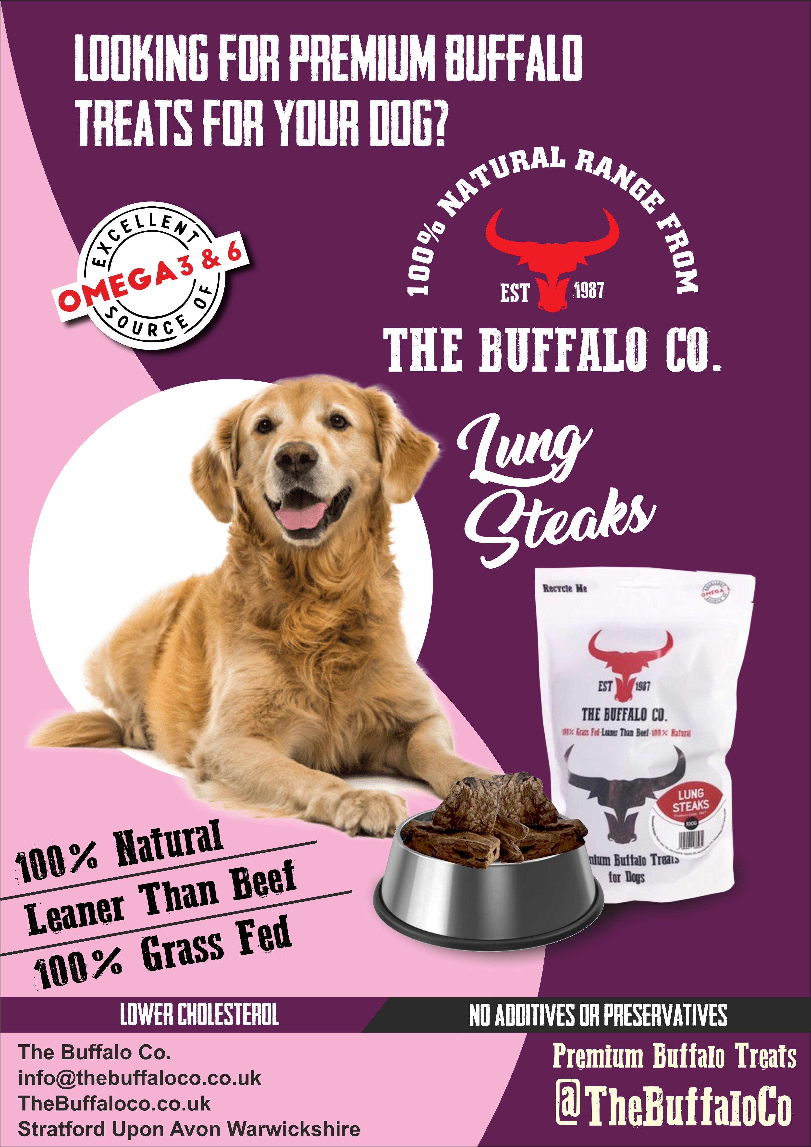 Buffalo Lung Steaks - Dog Treats